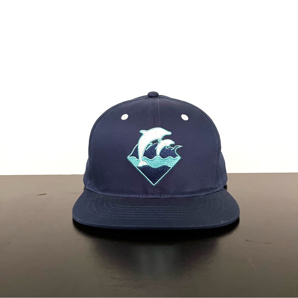 Men’s pink dolphin logo navy SnapBack hat
